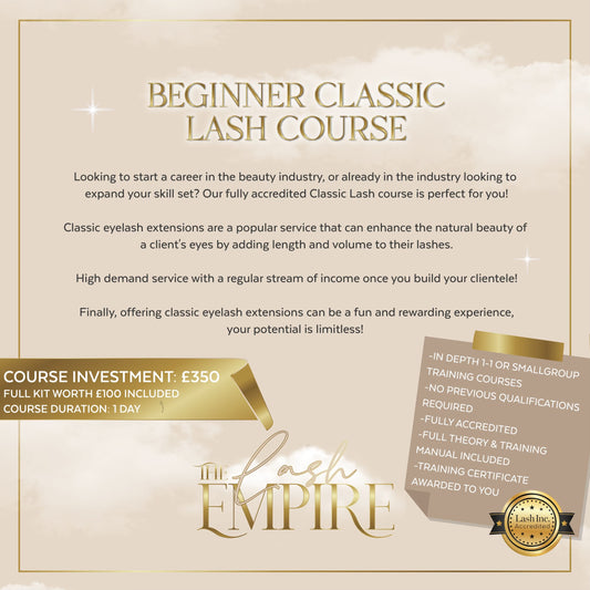 Accredited beginners classic lash course